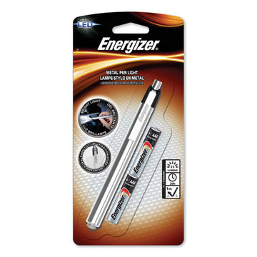 Energizer® Led Pen Light, 2 Aaa Batteries (included), Silver-black freeshipping - TVN Wholesale